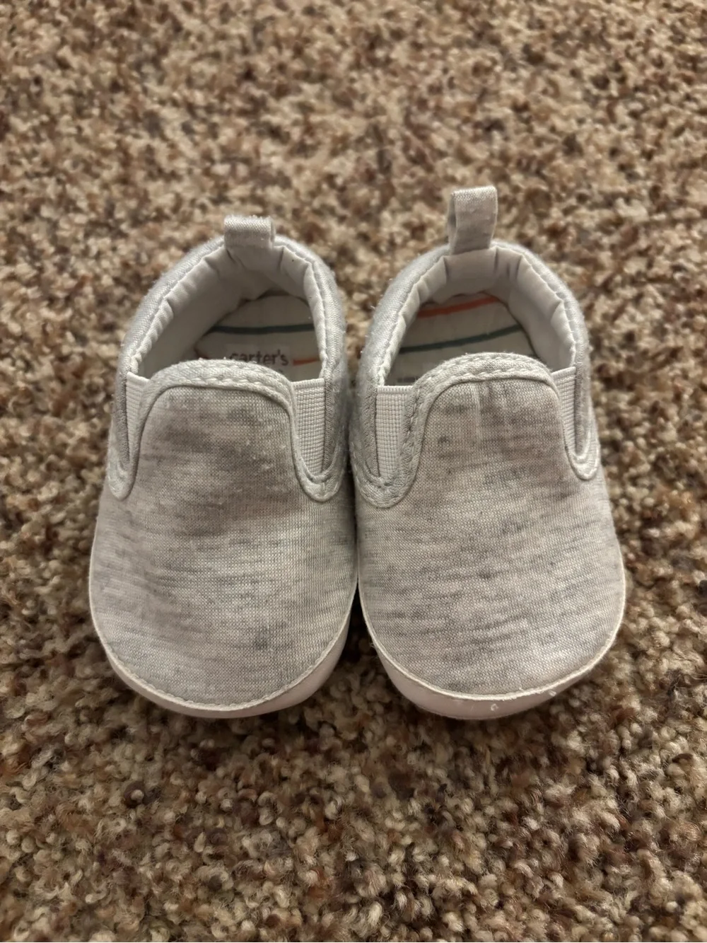 Carter's Heather Gray Slip-On Baby Shoes 0-3 Month